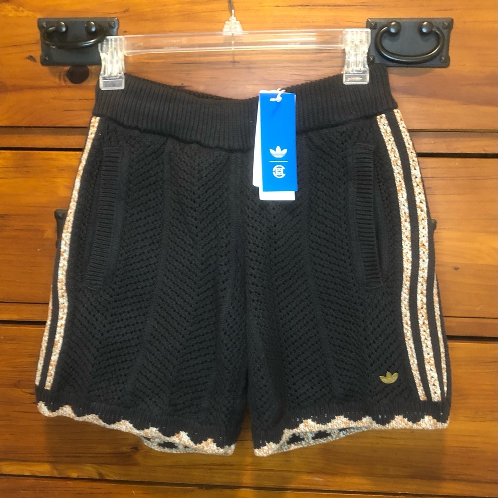 Adidas Clot Crochet Edison Chen Superstar Burmuda Carbon Knit Shorts Size XS
